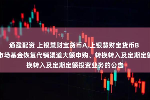 通盈配资 上银慧财宝货币A,上银慧财宝货币B 上银慧财宝货币市场基金恢复代销渠道大额申购、转换转入及定期定额投资业务的公告